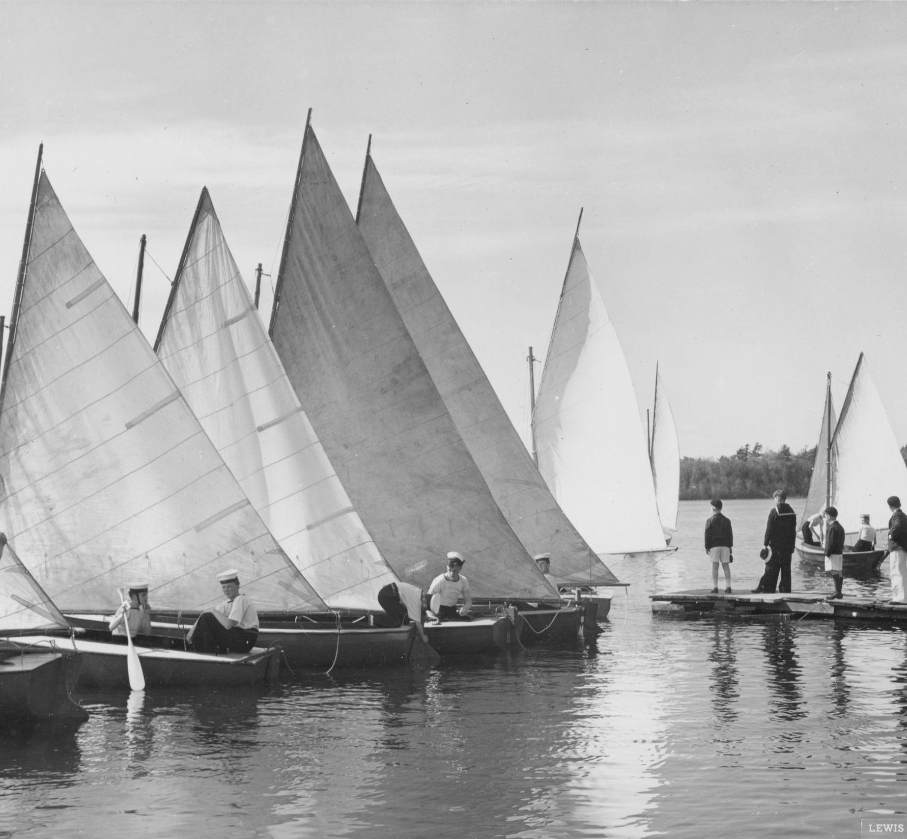 Archival photo of boats on the lake