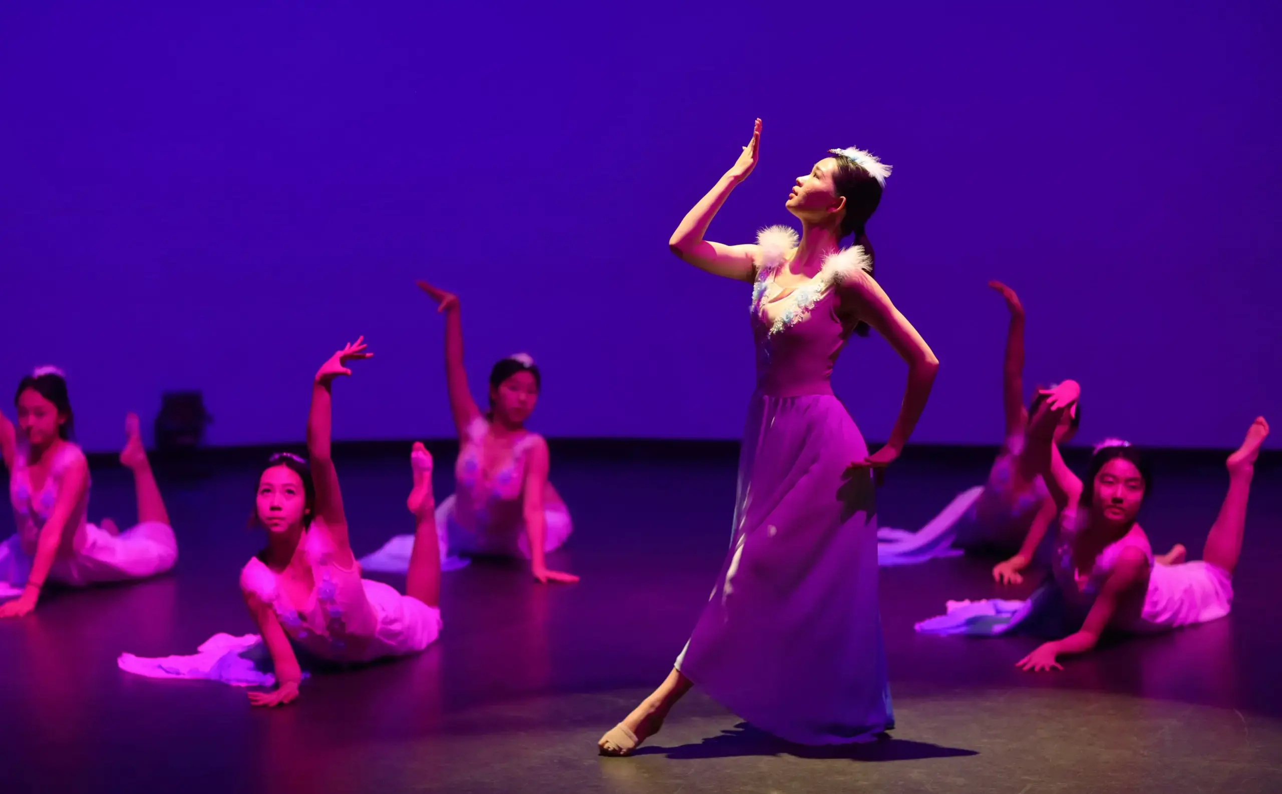 Students dancing onstage