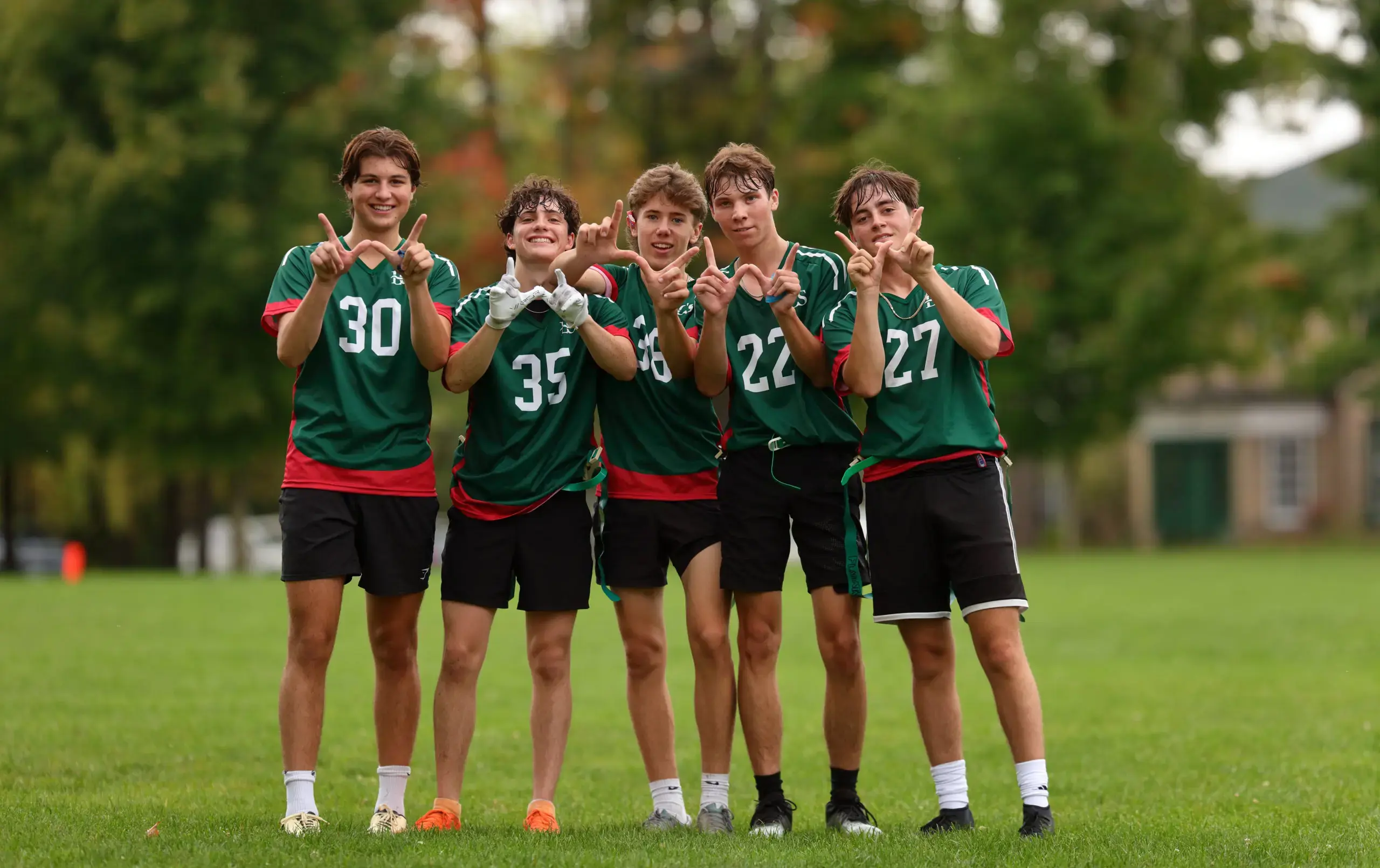 Student athletes posing for photo