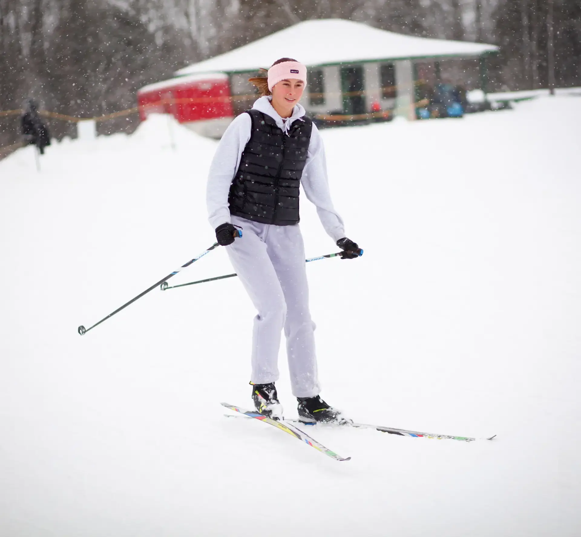 Student skiing