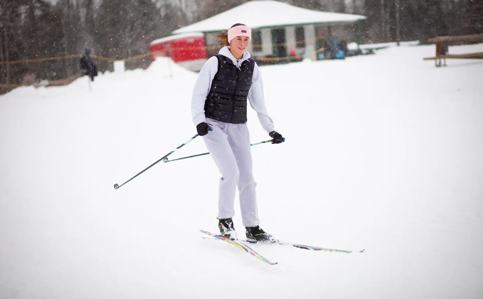 Student skiing