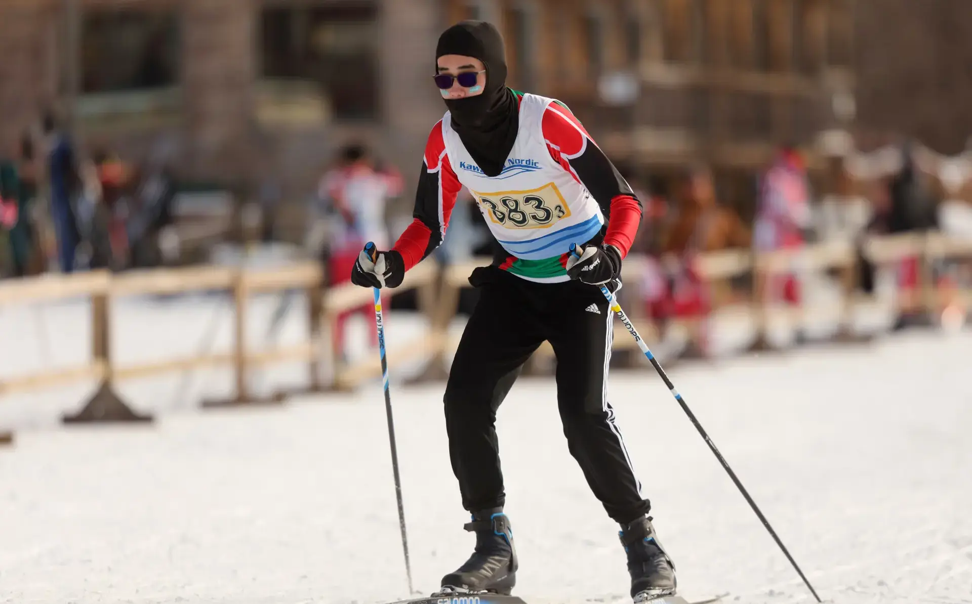 Student skiing