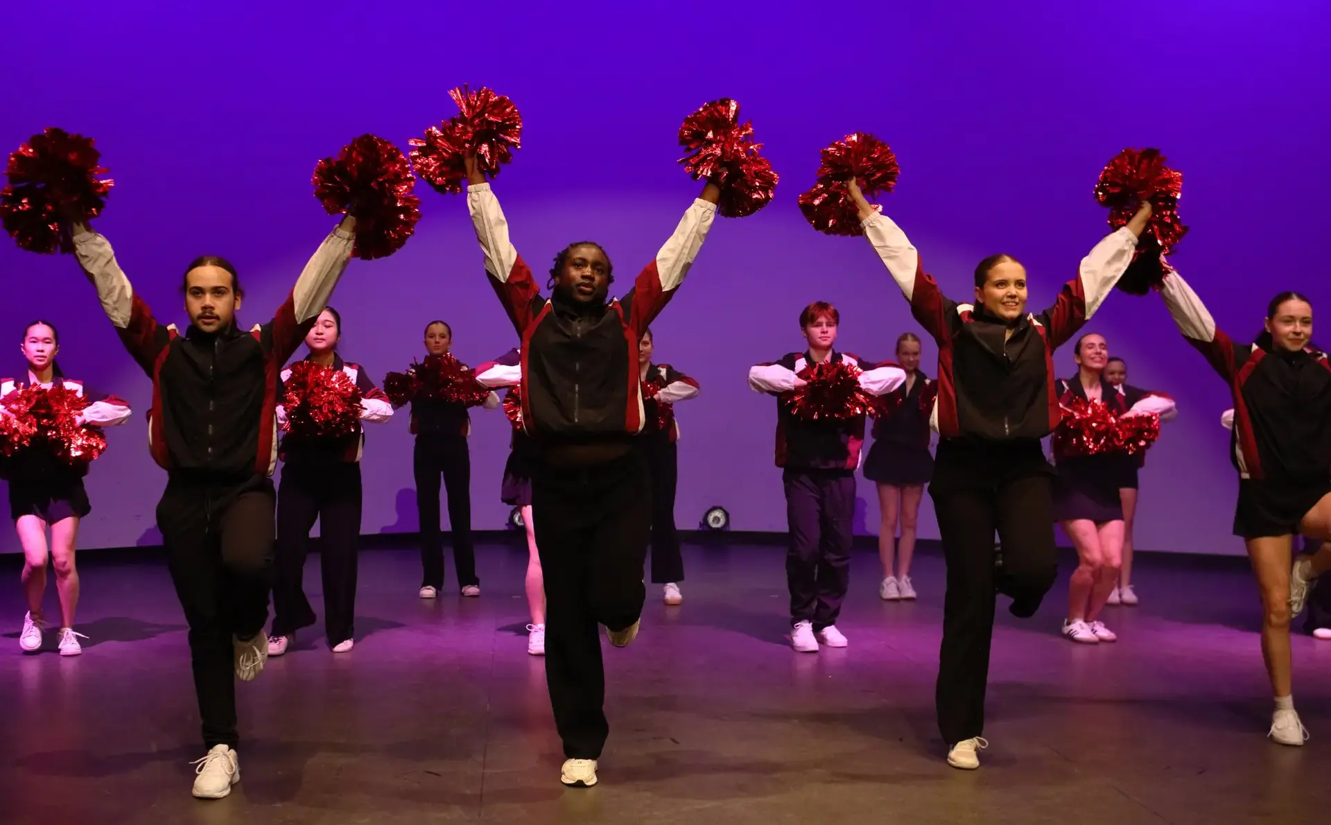 Student cheerleaders performing