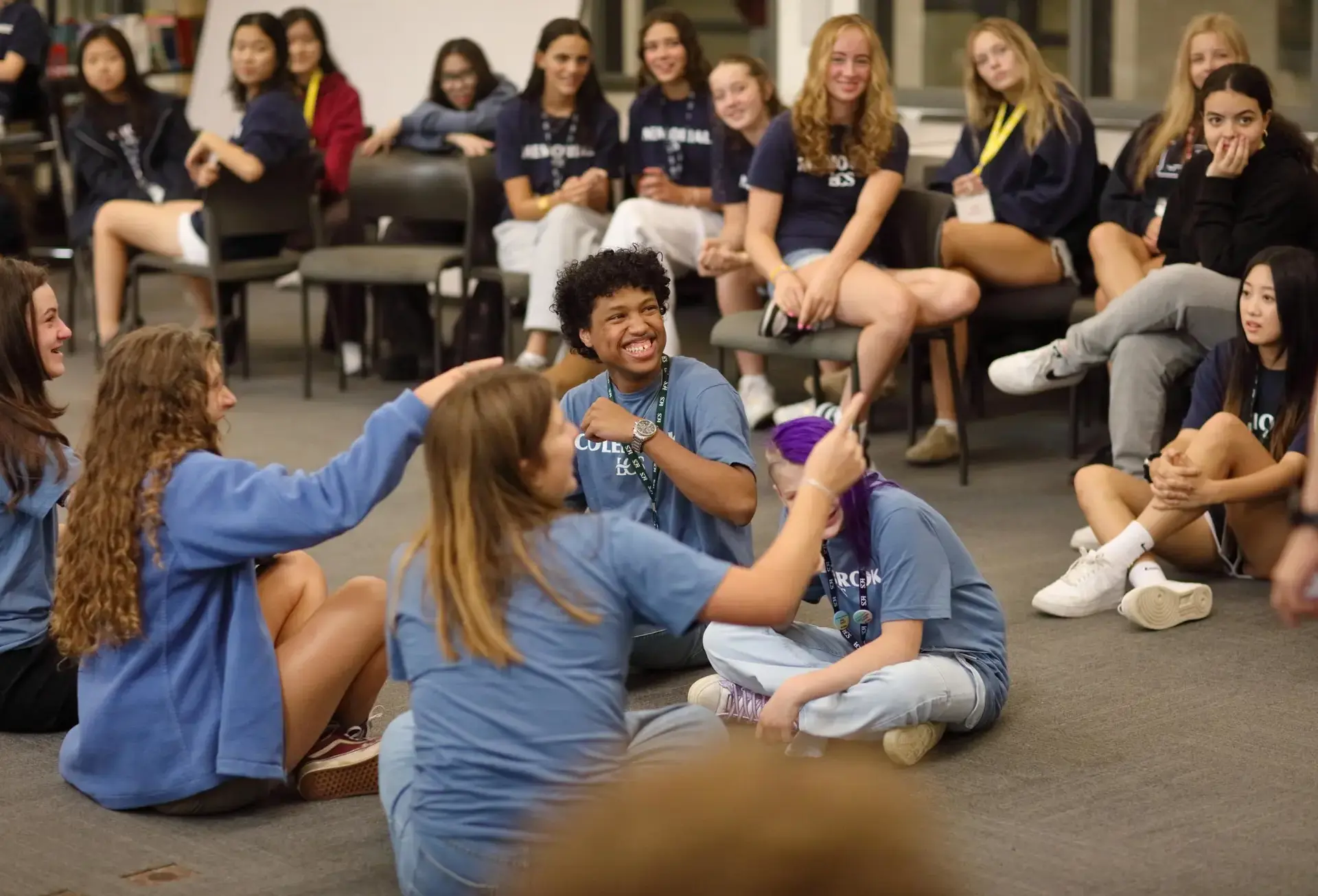 Students at Welcome event