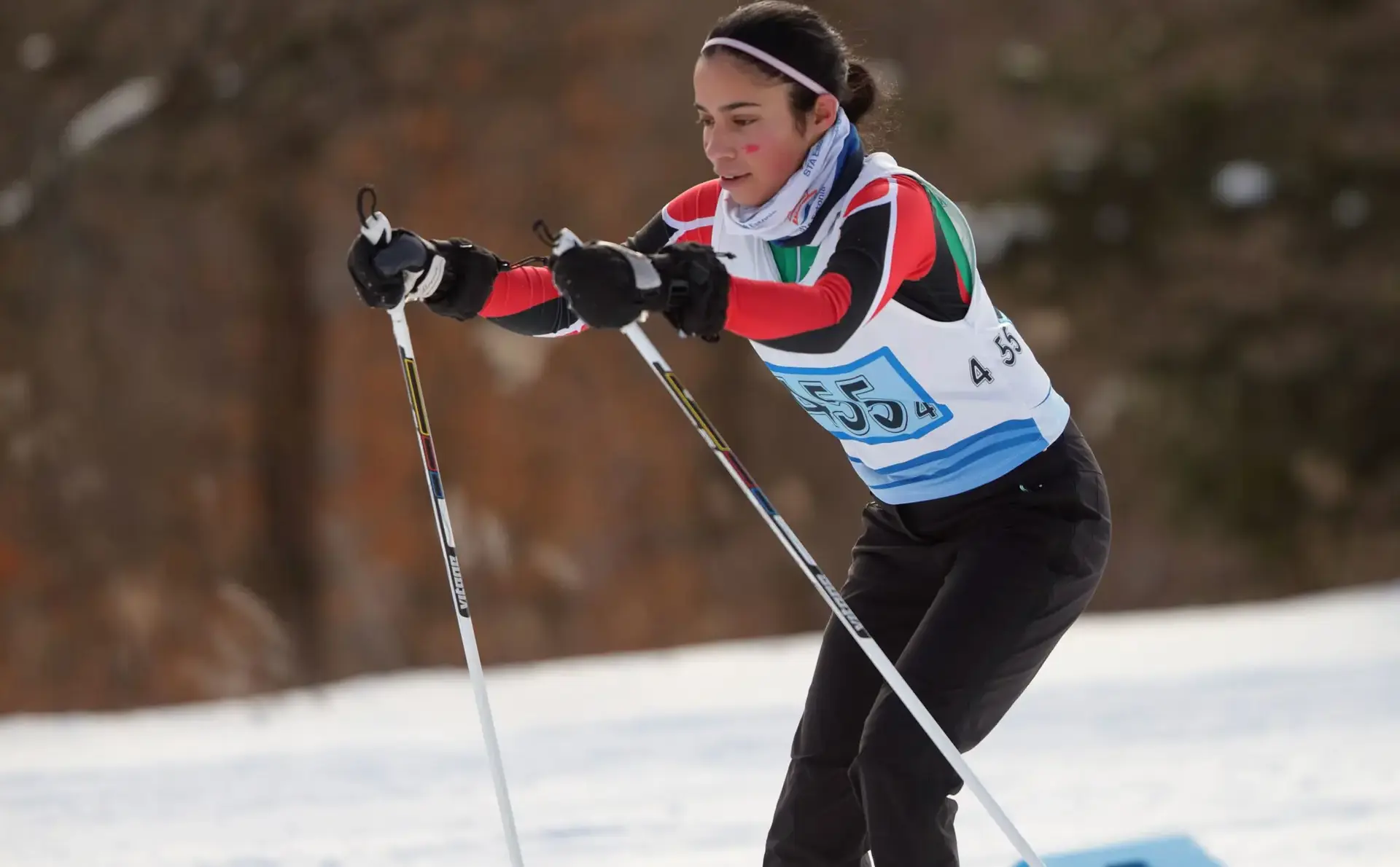Student skiing