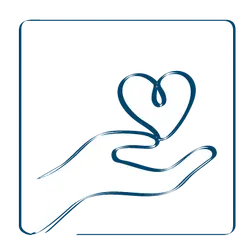 Heart in hand icon