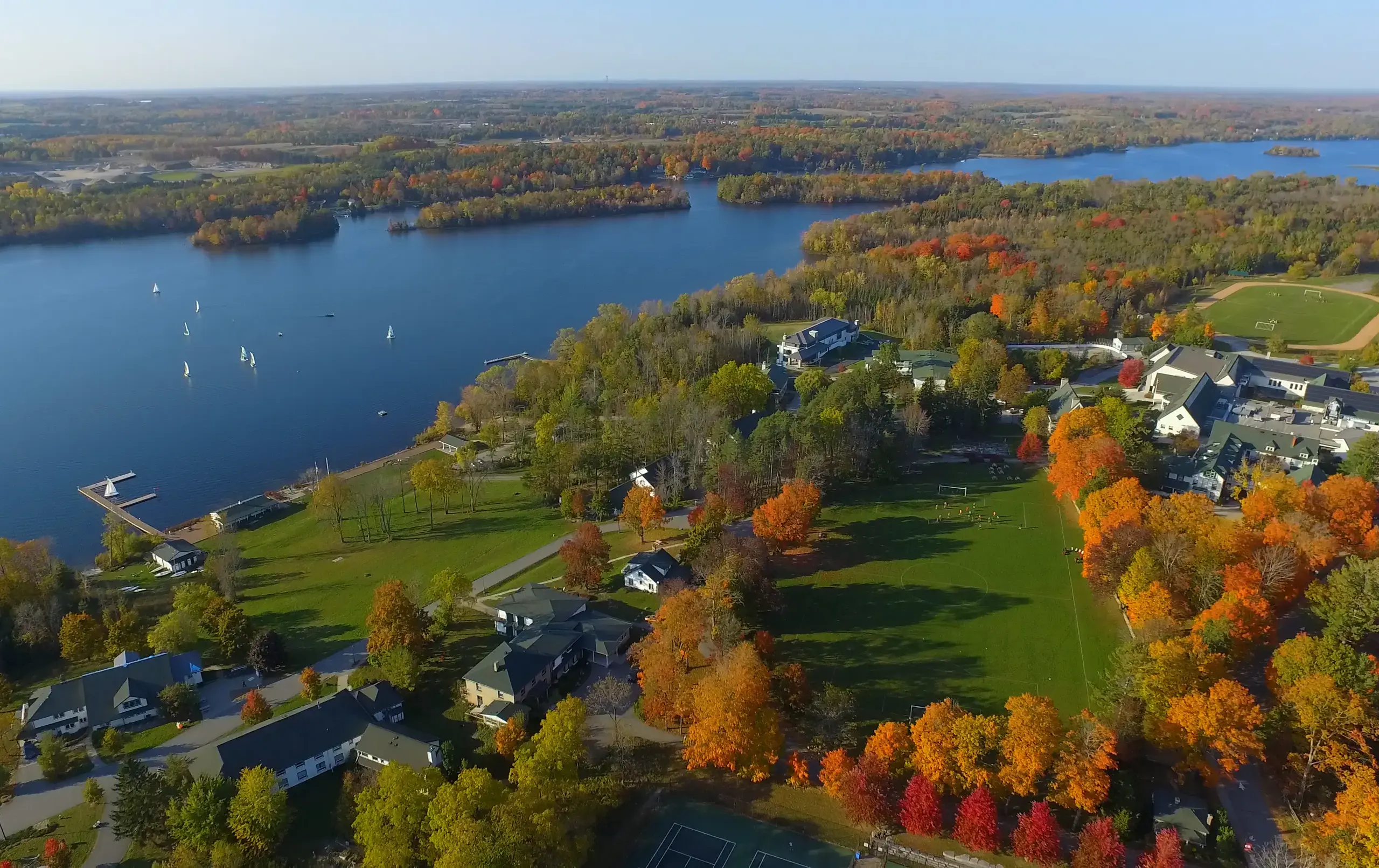 Aerial shot of Lakefield Campus