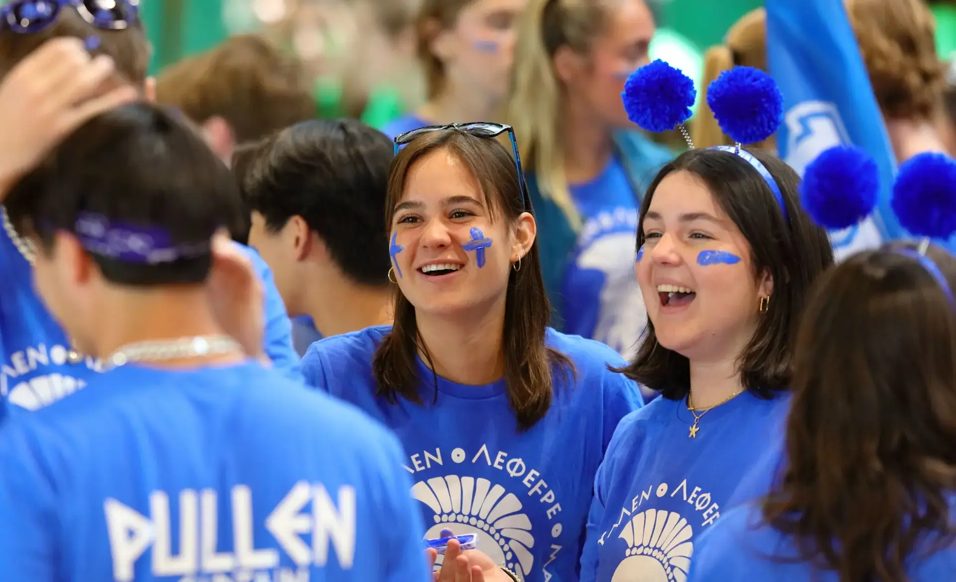 Students laughing at gladiator welcome day