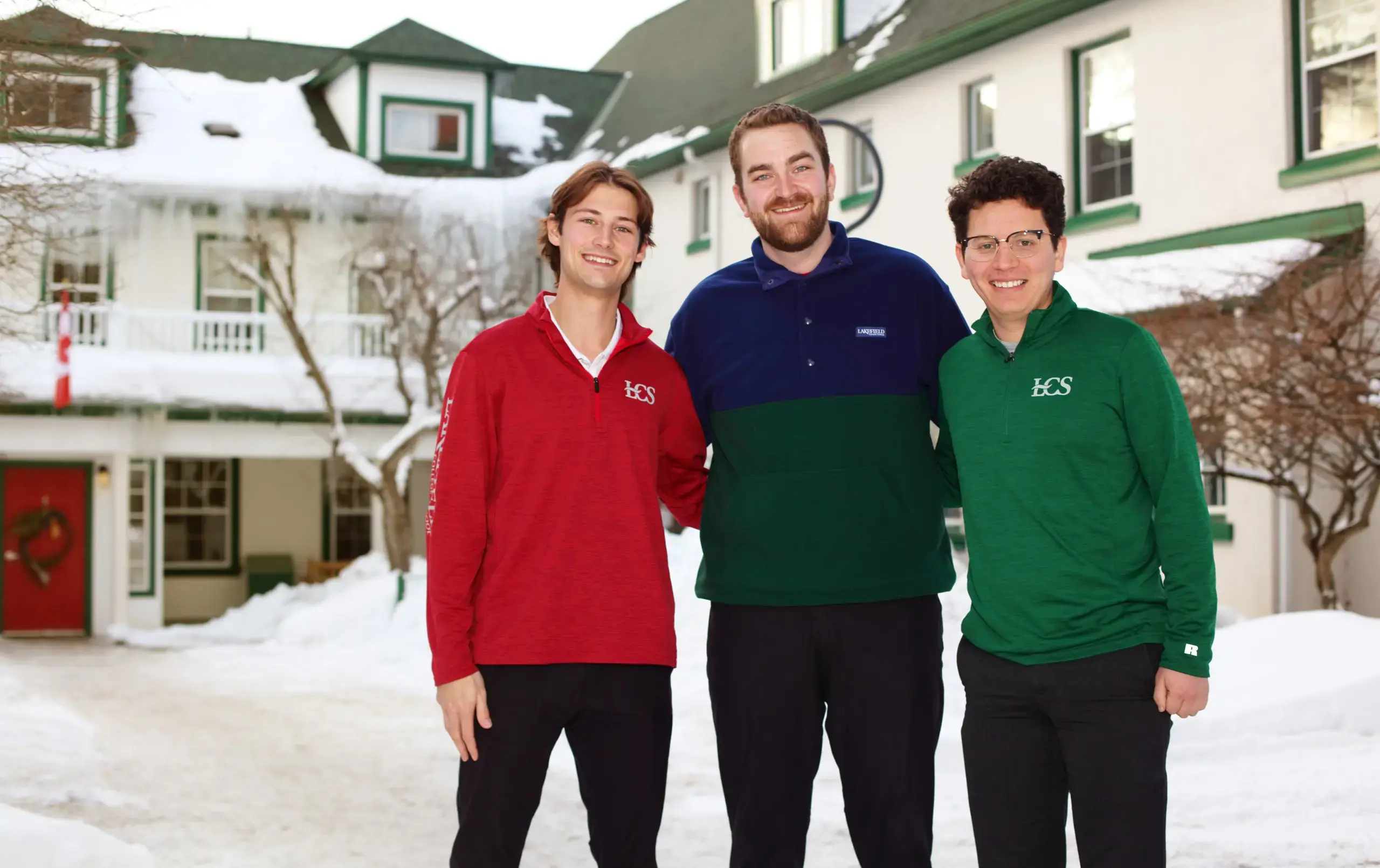 Grove House team standing outside on snowy day