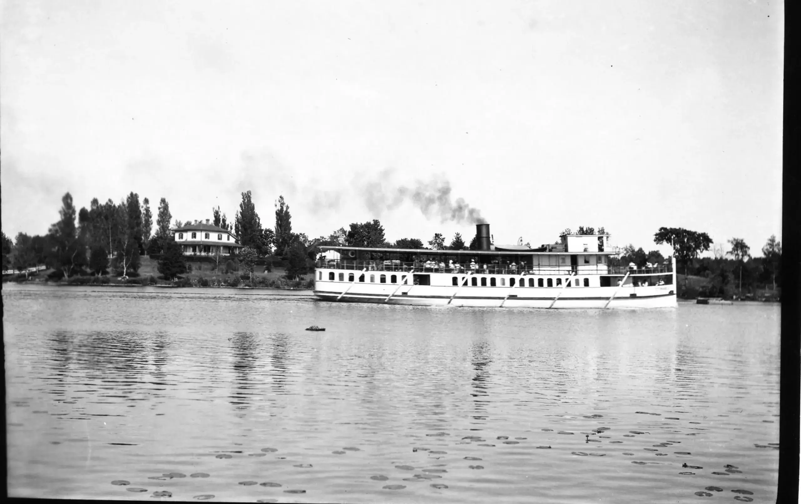 View of Northcote and the SS Otonabee Steam boat from Lake Katchewanooka