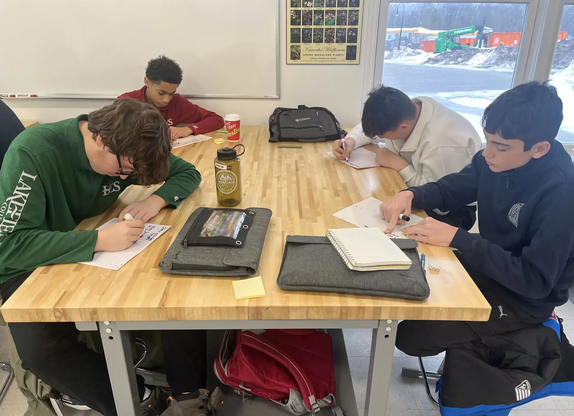 Students working at table
