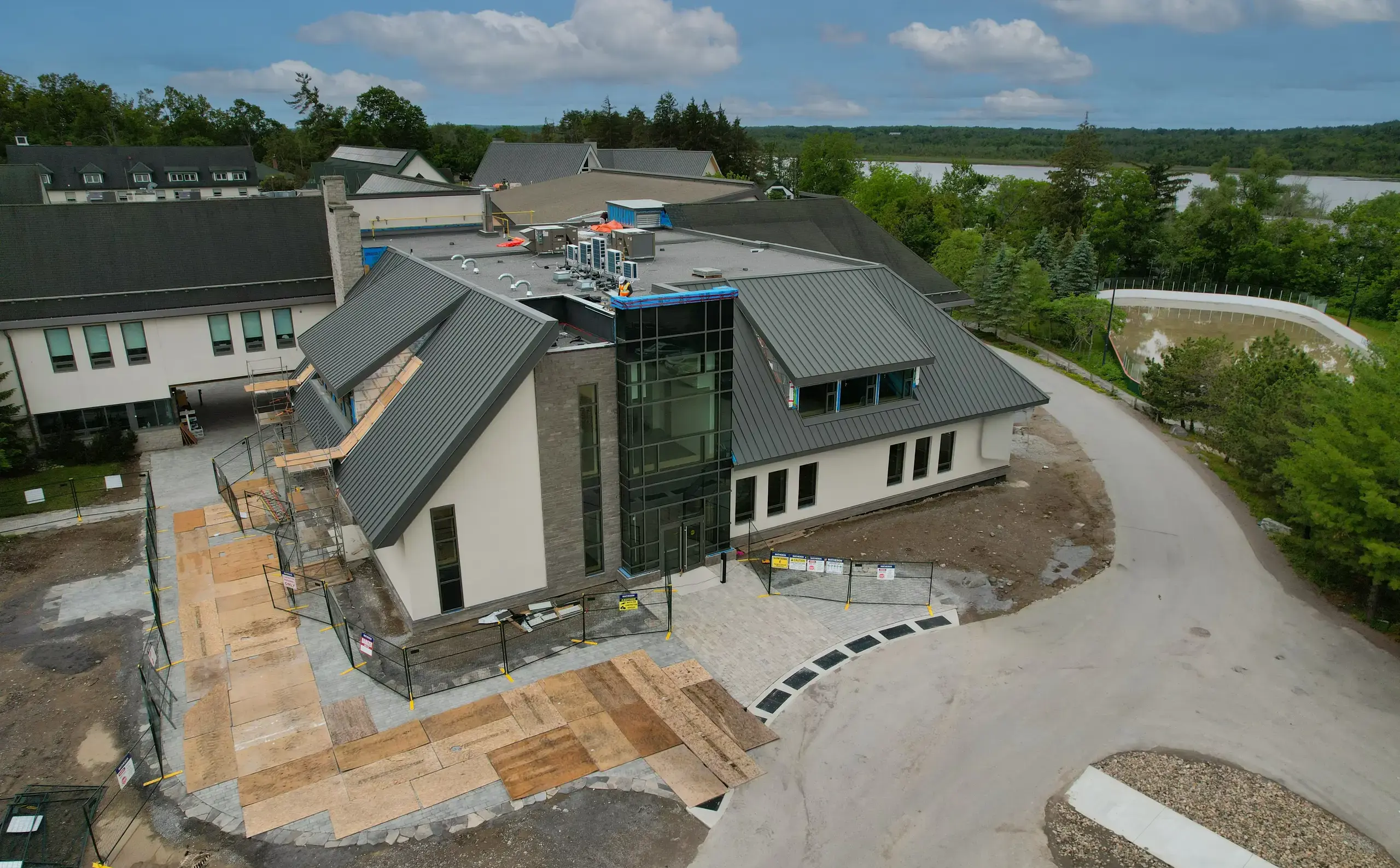 Exterior of Bouchard Family Thriving for Life Centre under final construction