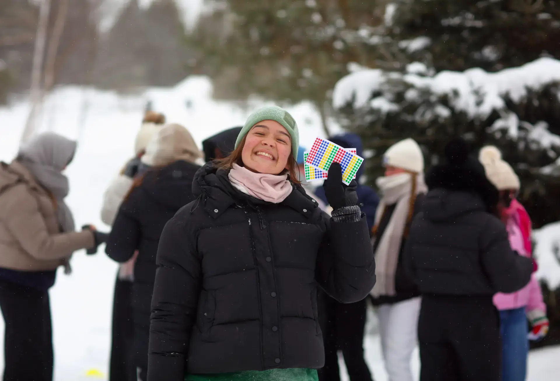 Maddie organizing during the Winter Carnival