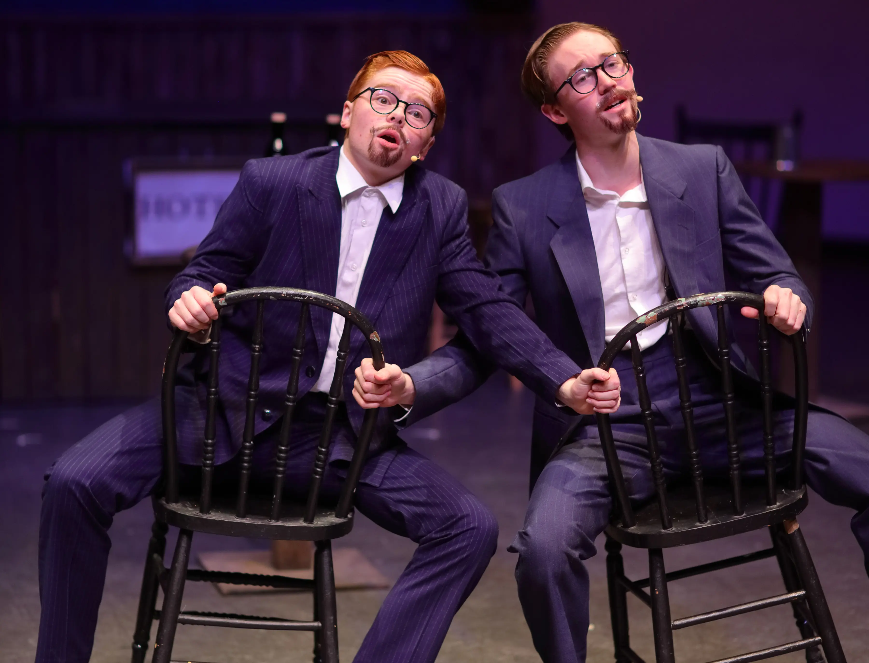 Two students performing during the Crazy For You musical in 2026