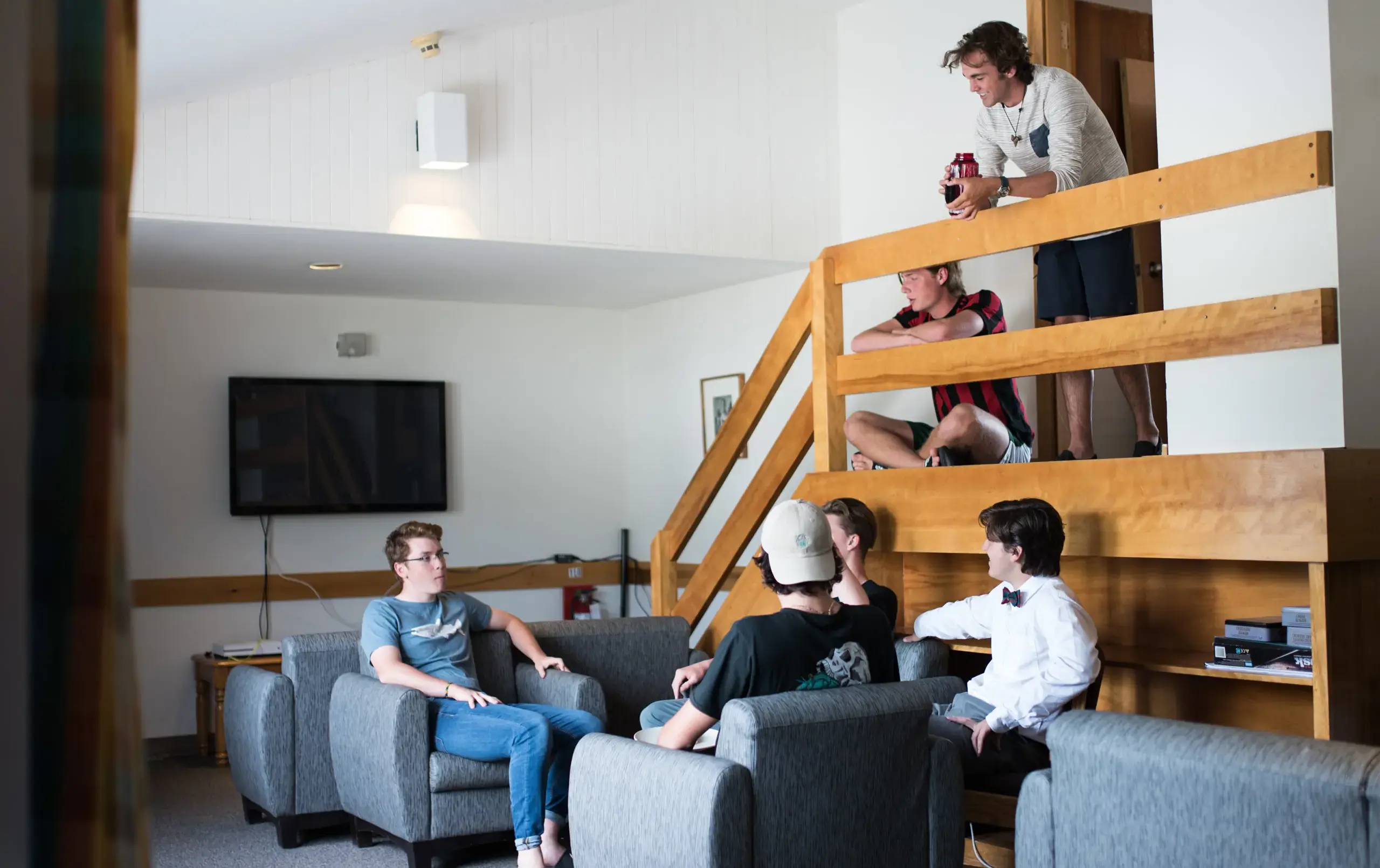 Students hanging out in common area