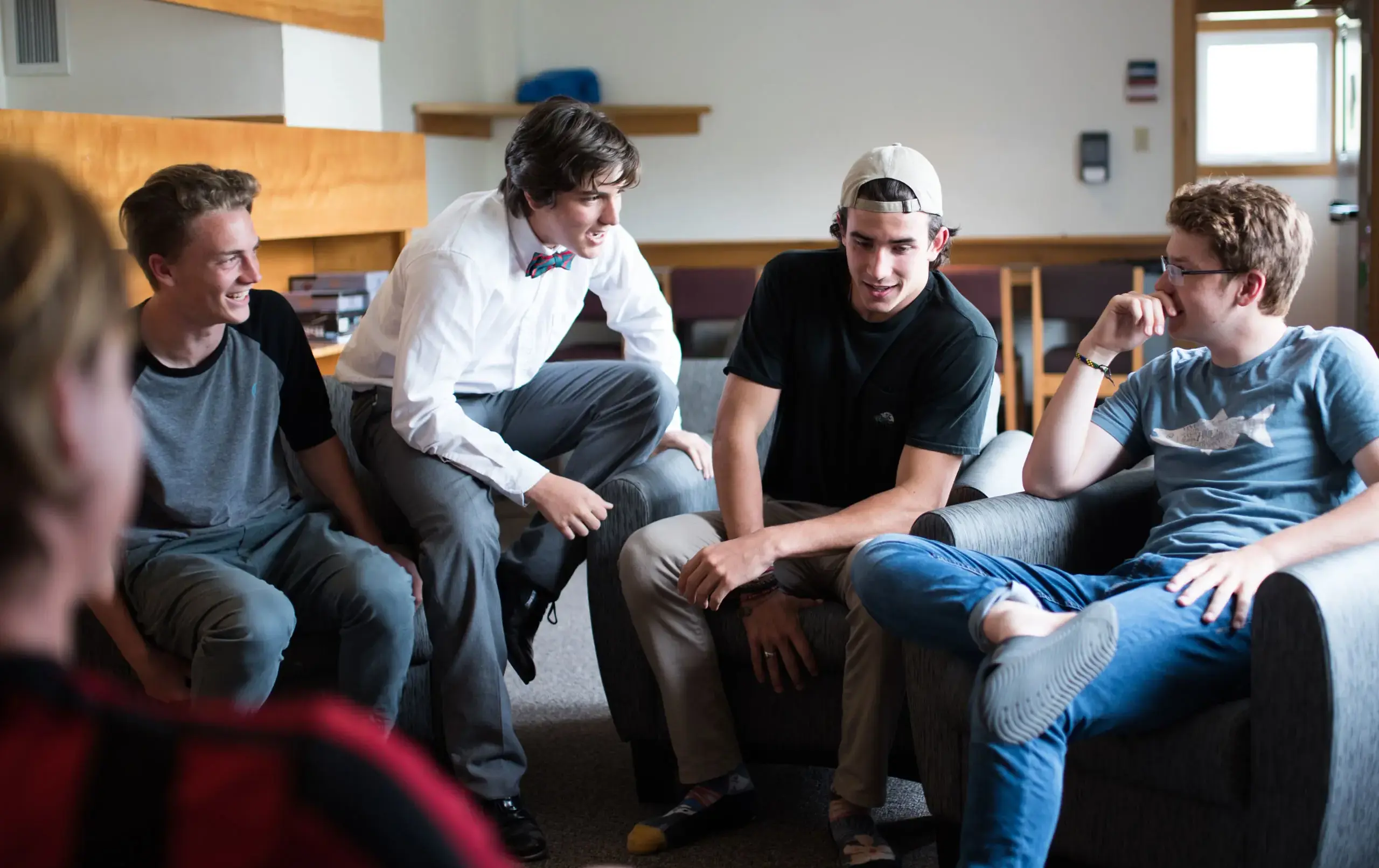 Students hanging out in common area