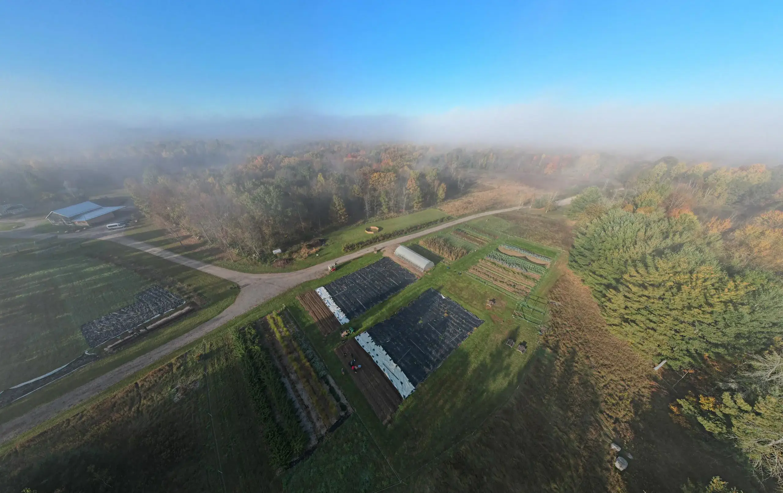 Aerial shot of Northcote Farm