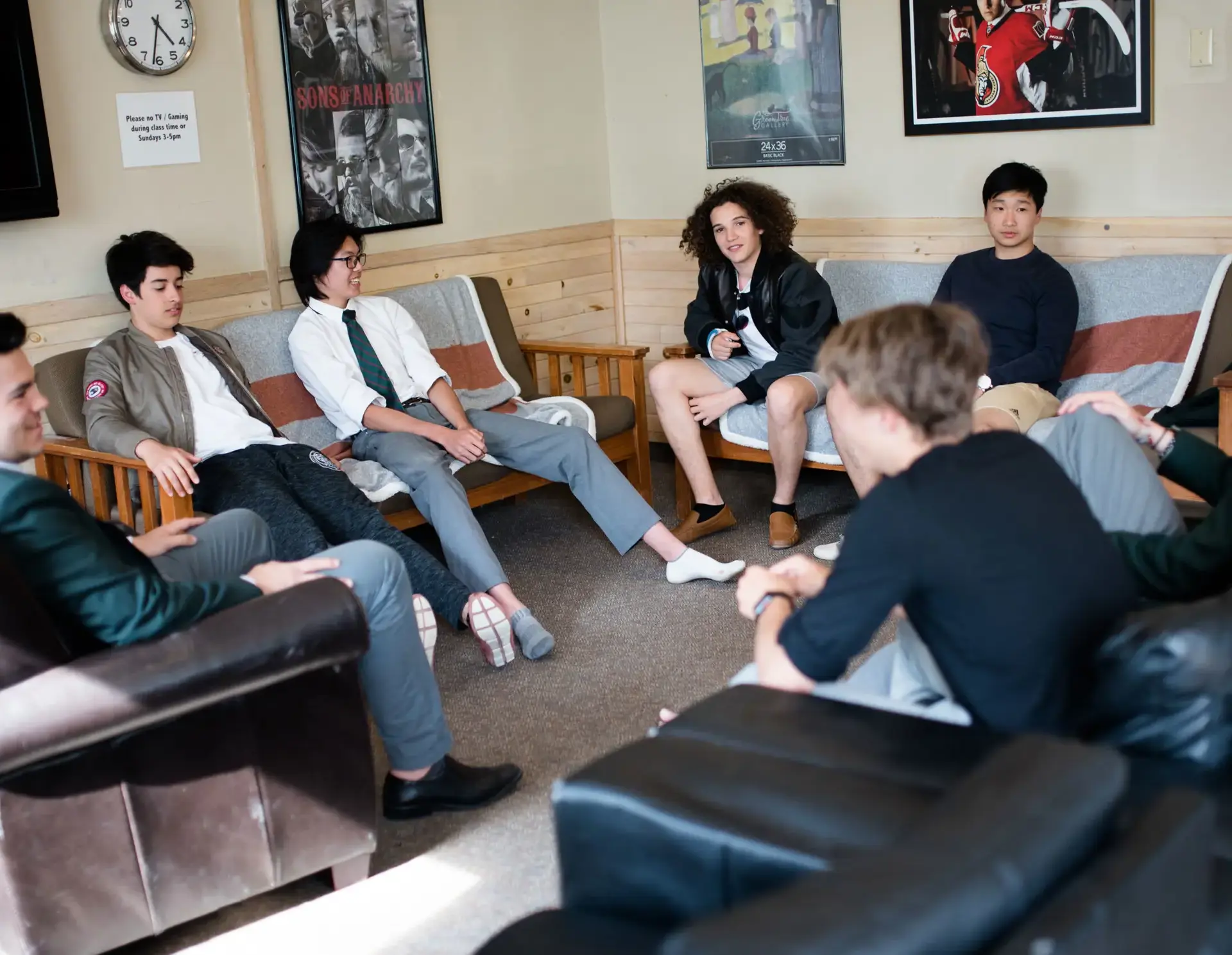 Students chatting in common area