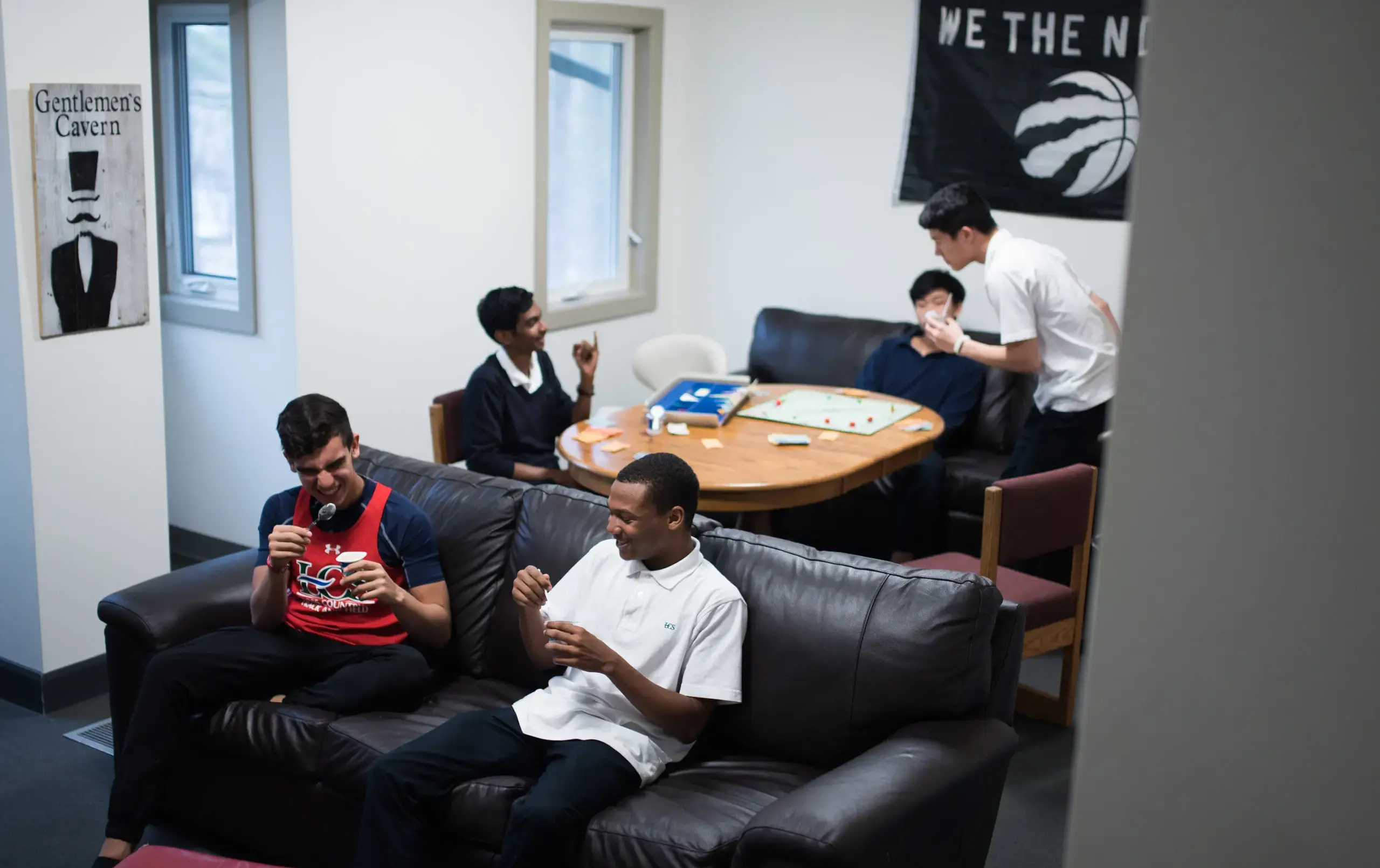 Students hanging out in common area