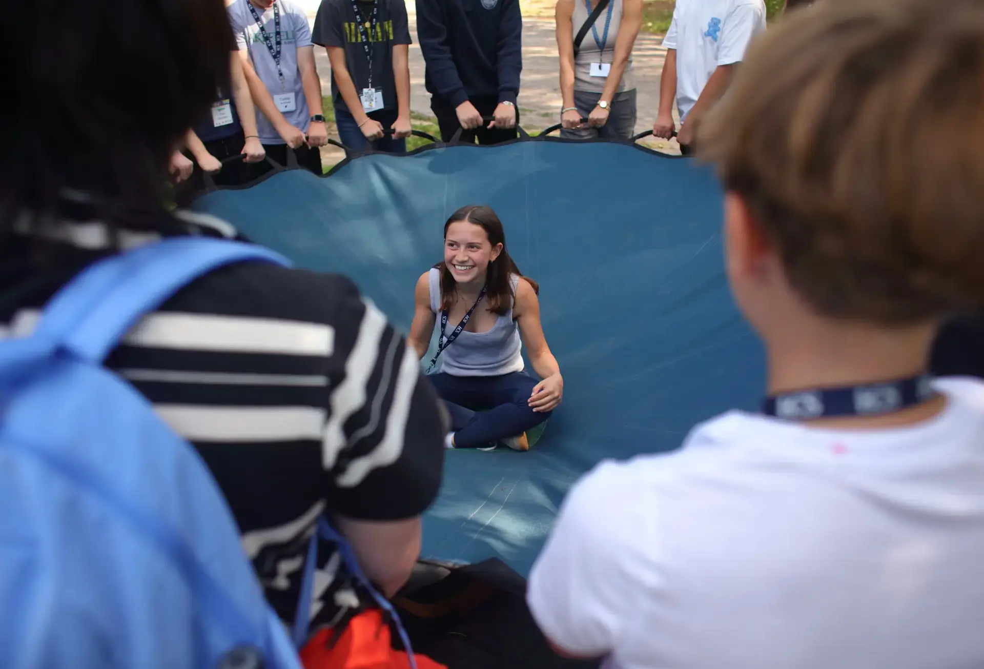 Students takng part in team activity