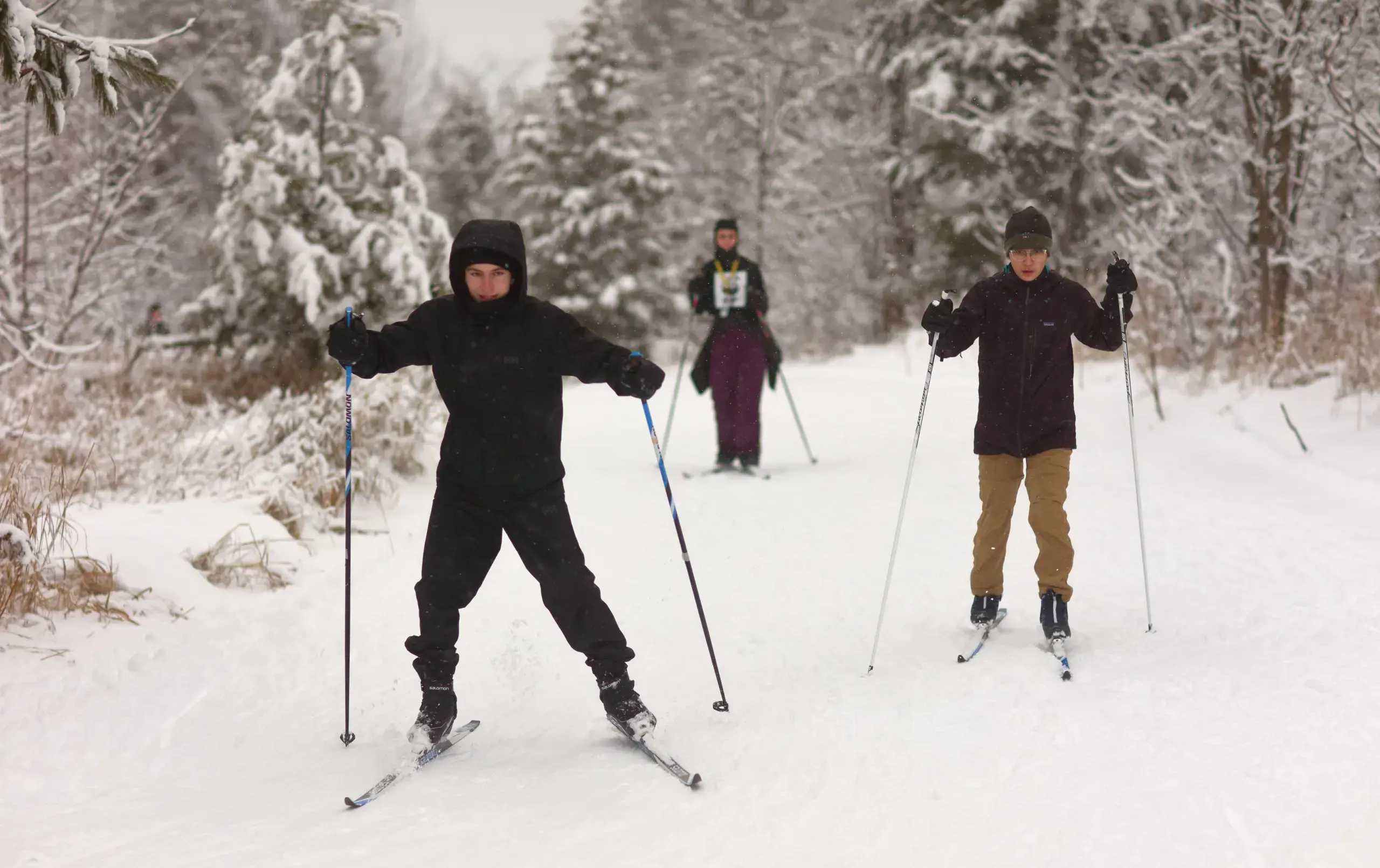 Students skiing