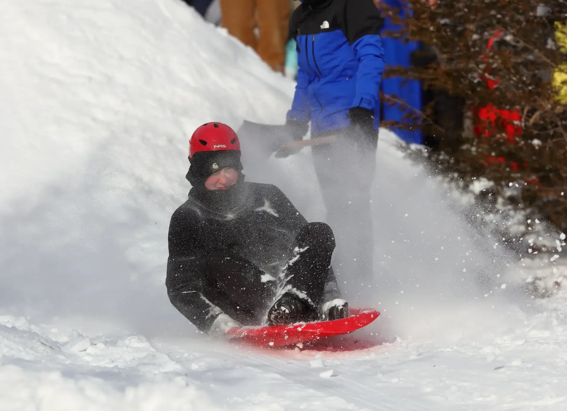 Student sledding
