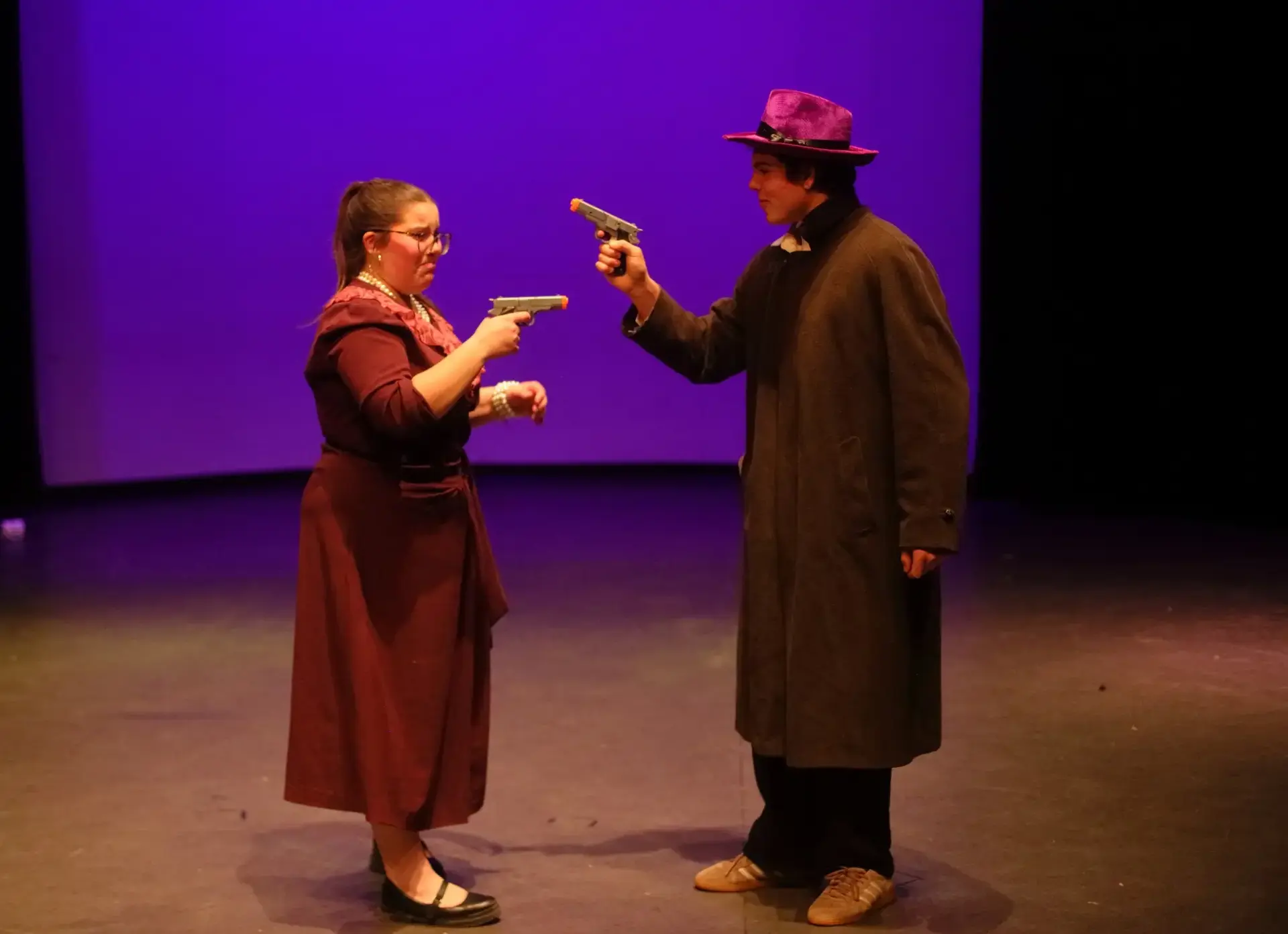 Students performing on stage