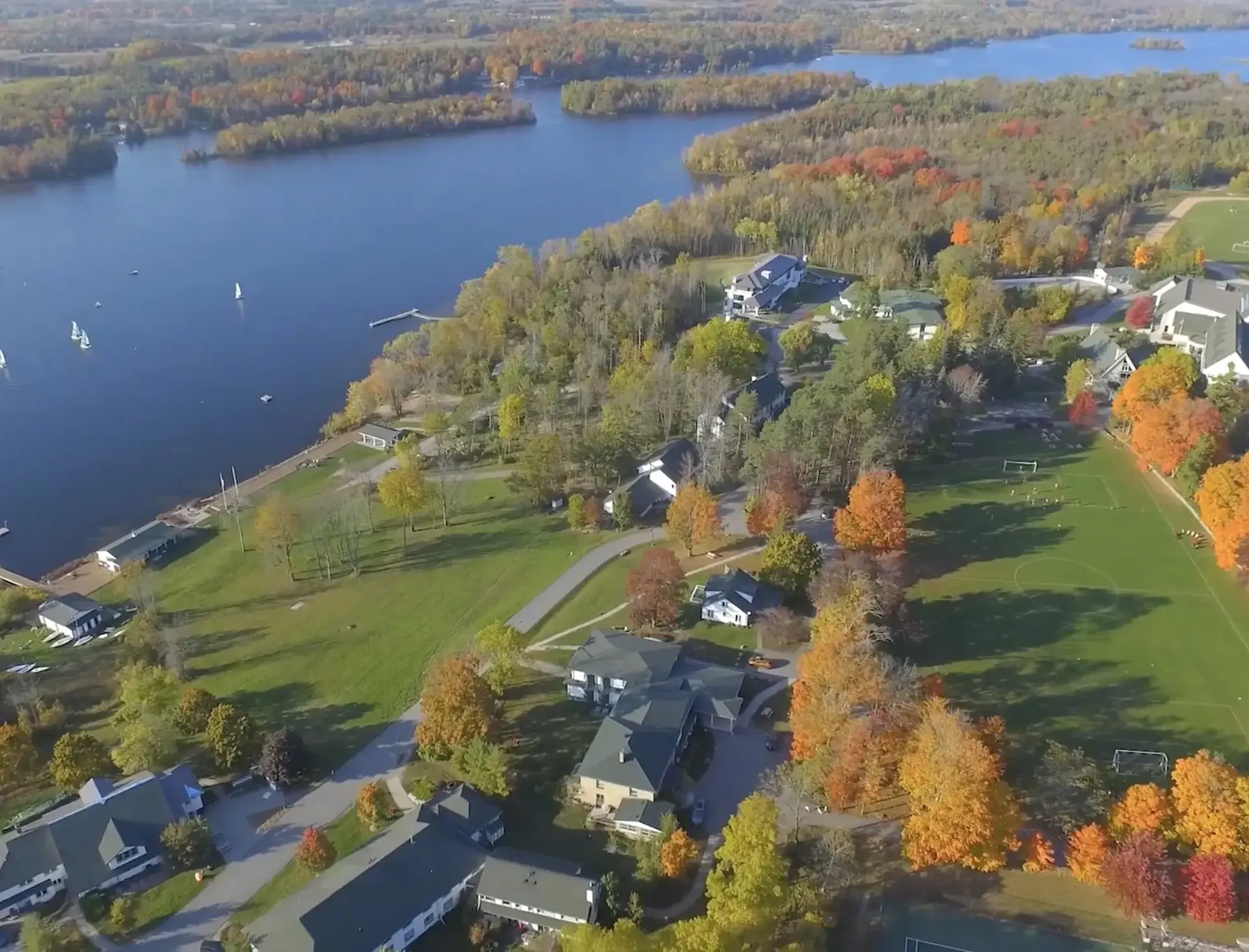 Aerial shot of Lakefield College School