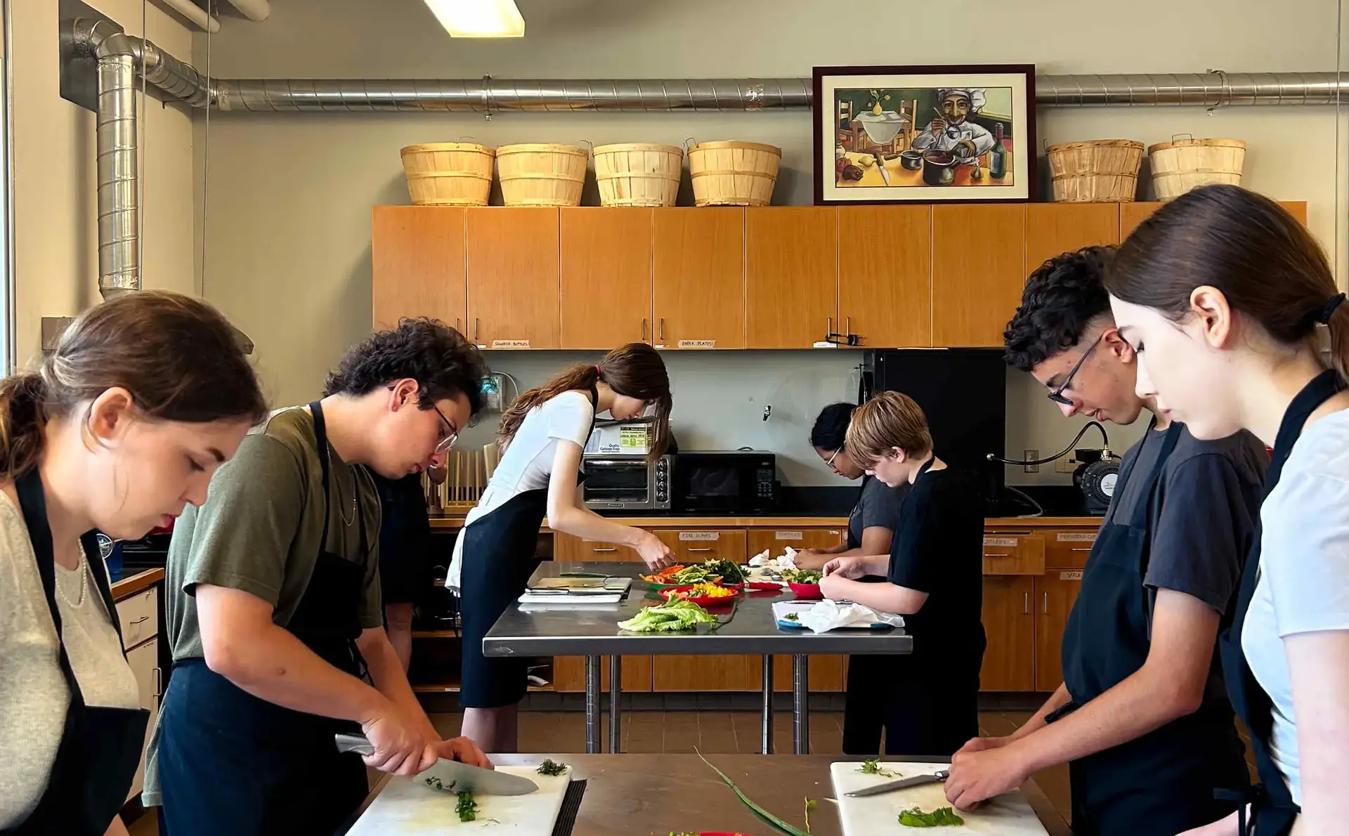 Students in cookery class