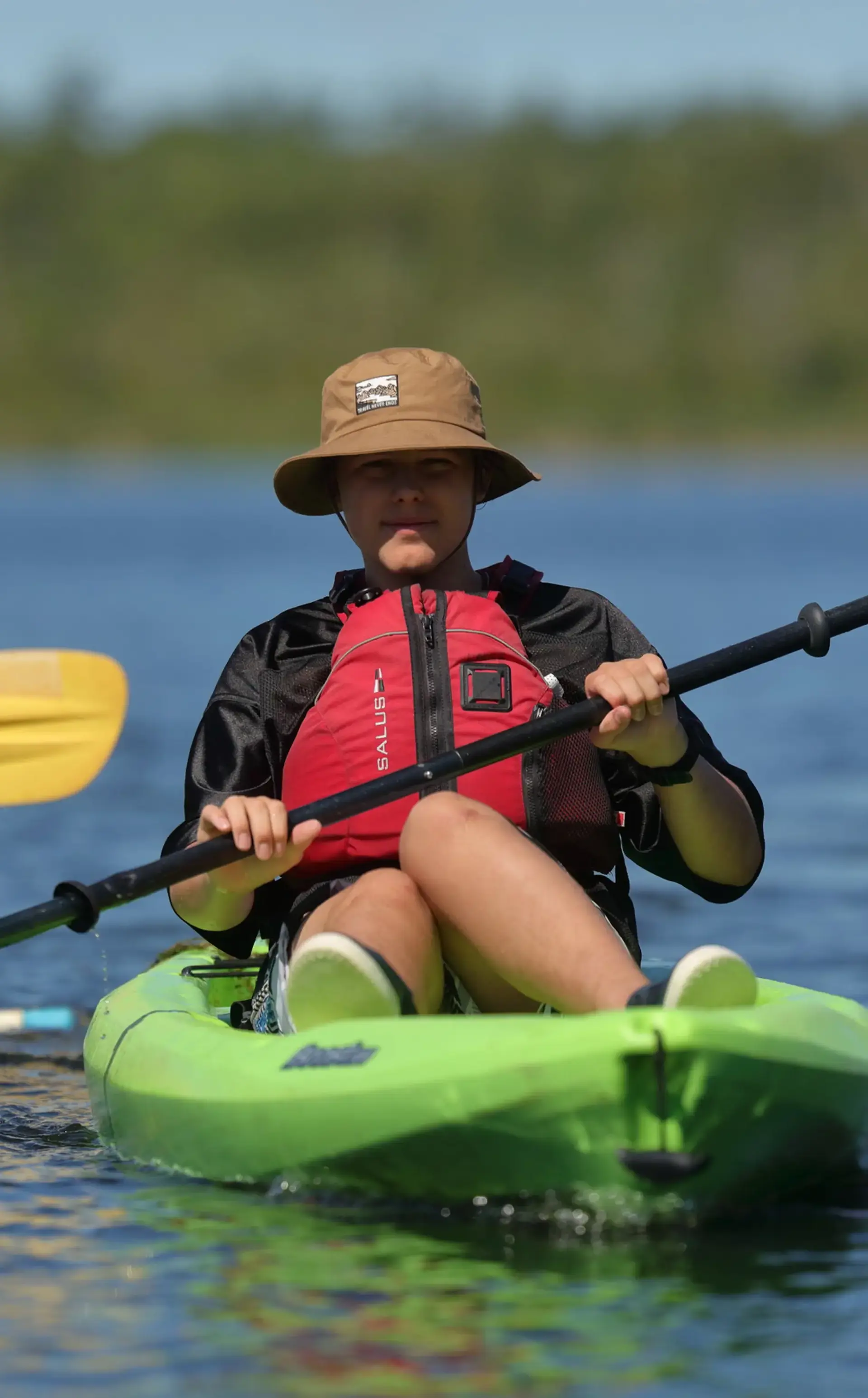 Student kayaking