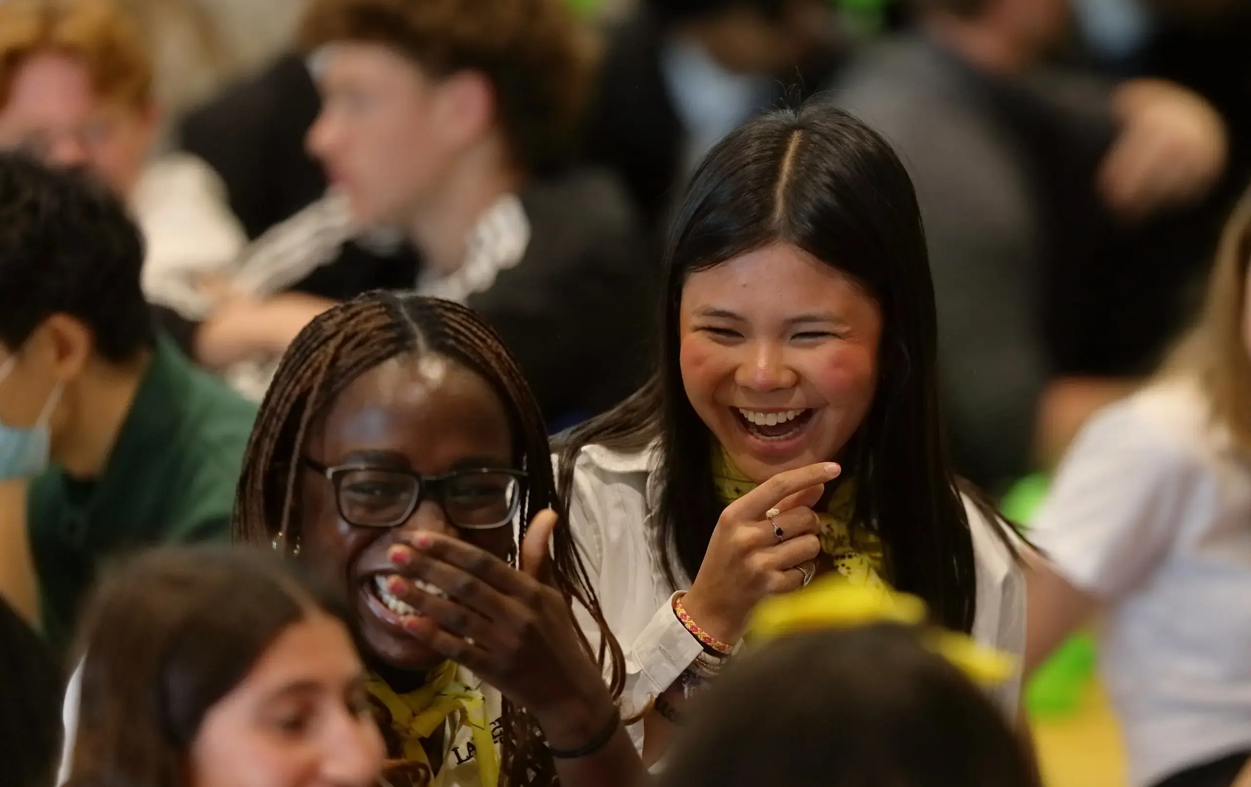 Students laughing together