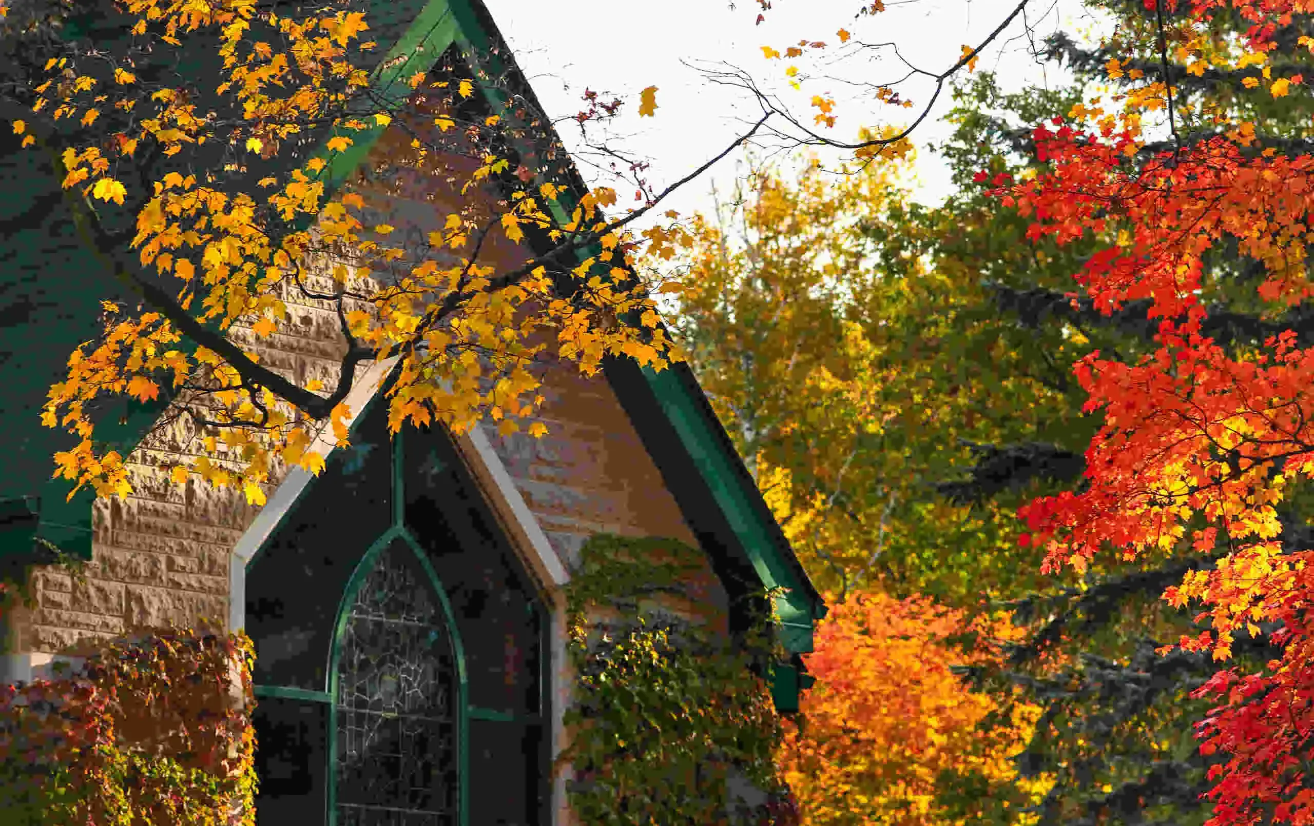 School chapel on an autumn day