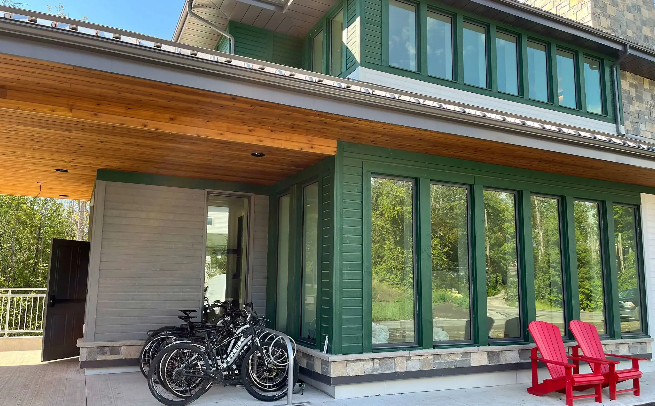 Exterior shot of Ross House, with bikes parked outside